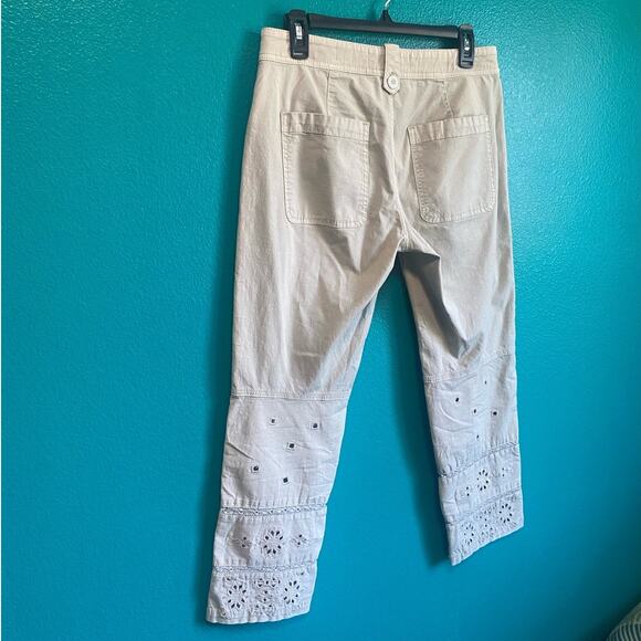 Anthropologie The Wanderer Eyelet Utility Pants Light Green Women's 27p - Picture 8 of 10